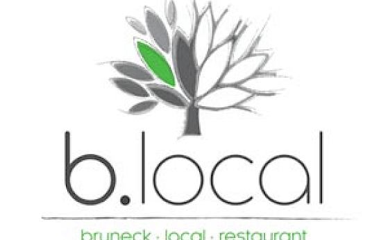 Logo of "b.local" restaurant in Bruneck with stylized tree and the text "local restaurant".
