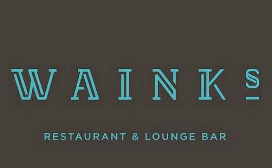WAINKS logo on dark background, with the text "Restaurant &amp; Lounge Bar" in blue below.